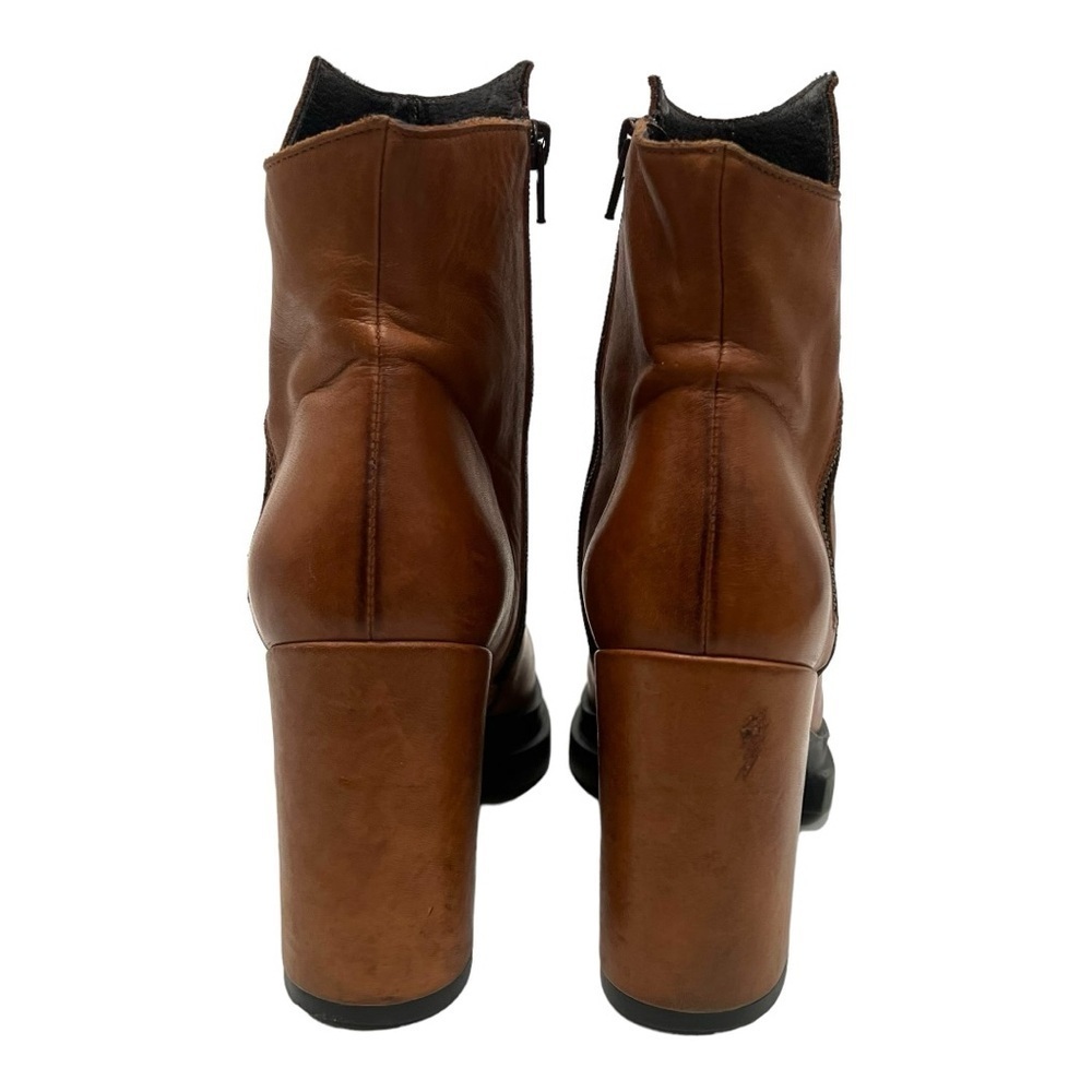 Frankie Segal Gabrielle Michel Brown Leather Platform Point Toe Heeled Boots 39 - Picture 9 of 16